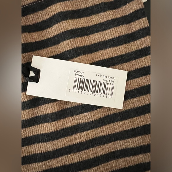 NWT 1 + in the family 2 piece set striped beige black 12 months 1 year Sandro - Picture 9 of 11